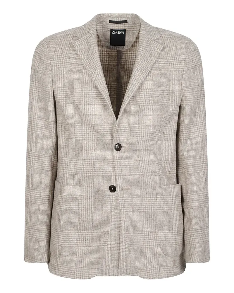 Ermenegildo Zegna Sakko mit Prince of Wales-Karo - Braun Braun
