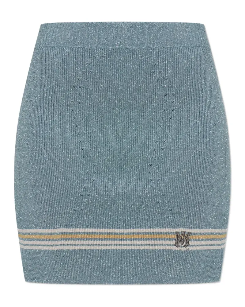 Amiri logo-detail mini skirt - Blau Blau