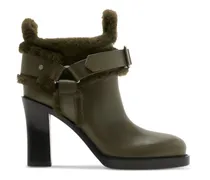 buckled 100mm leather ankle boots