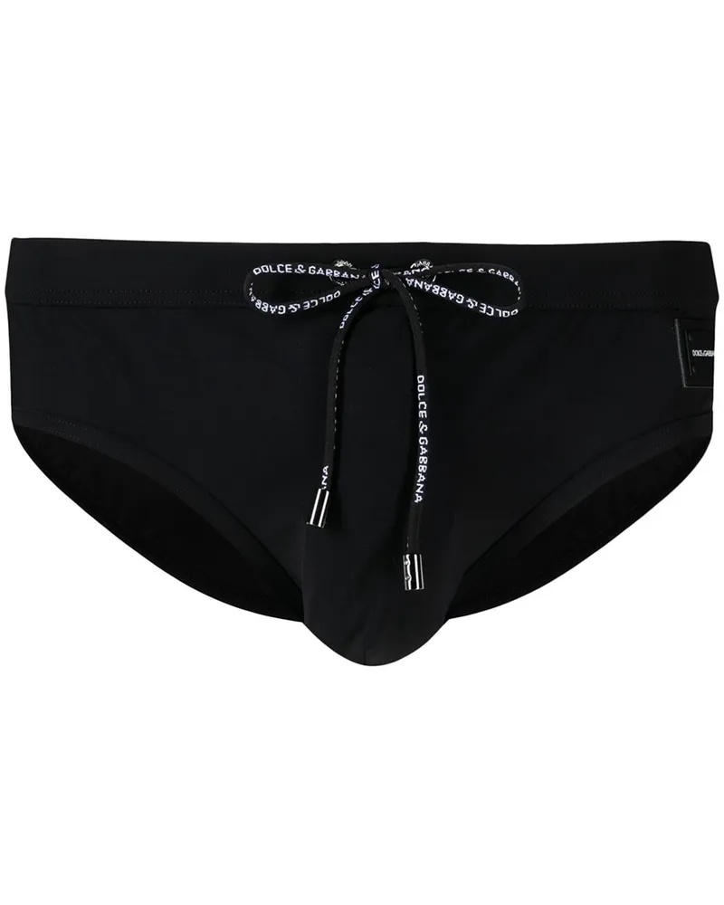 Dolce & Gabbana Badehose mit Logo-Print - Schwarz Schwarz