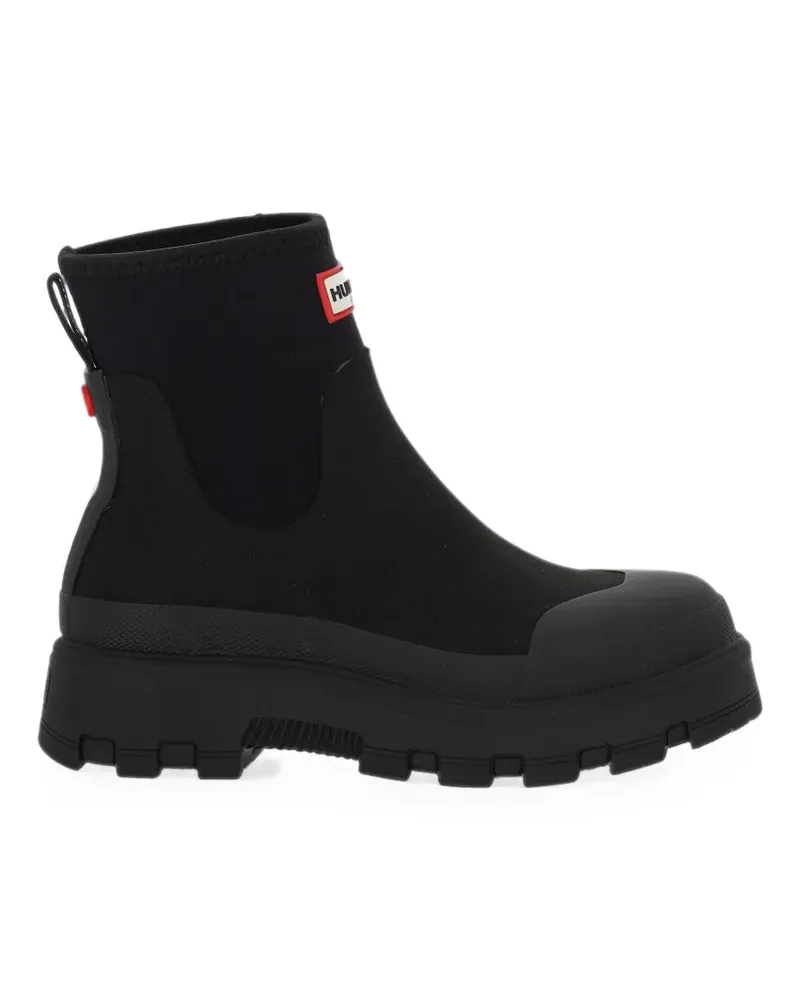 Hunter Stiefel mit Logo-Patch - Schwarz Schwarz