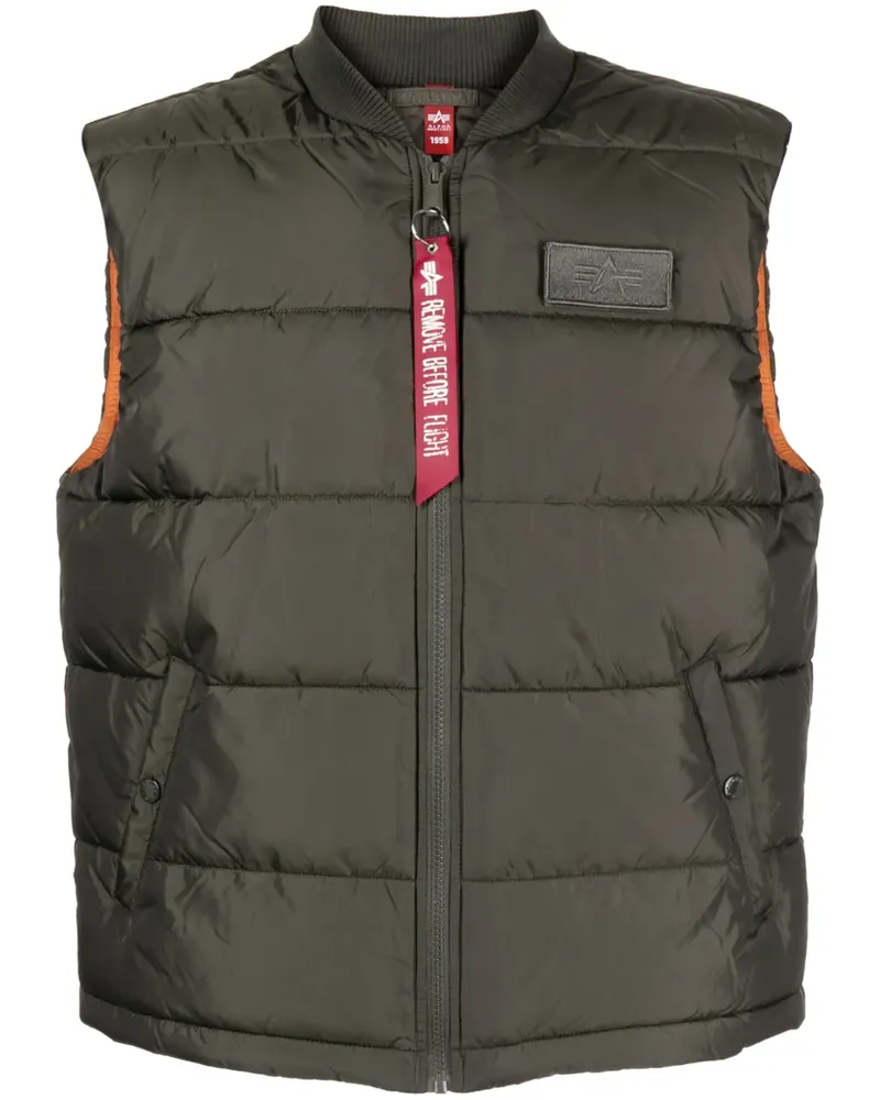 Alpha Industries Gefütterte Weste mit Reißverschluss - Grün Grün