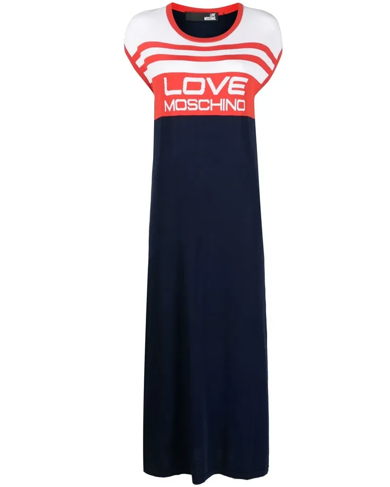 Moschino Maxikleid mit Logo-Print - Blau Blau