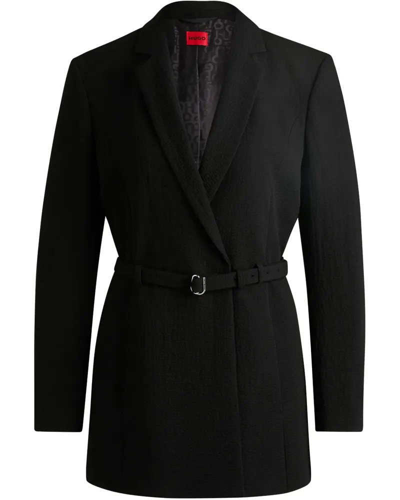 HUGO BOSS Sakko mit Gürtel - Schwarz Schwarz