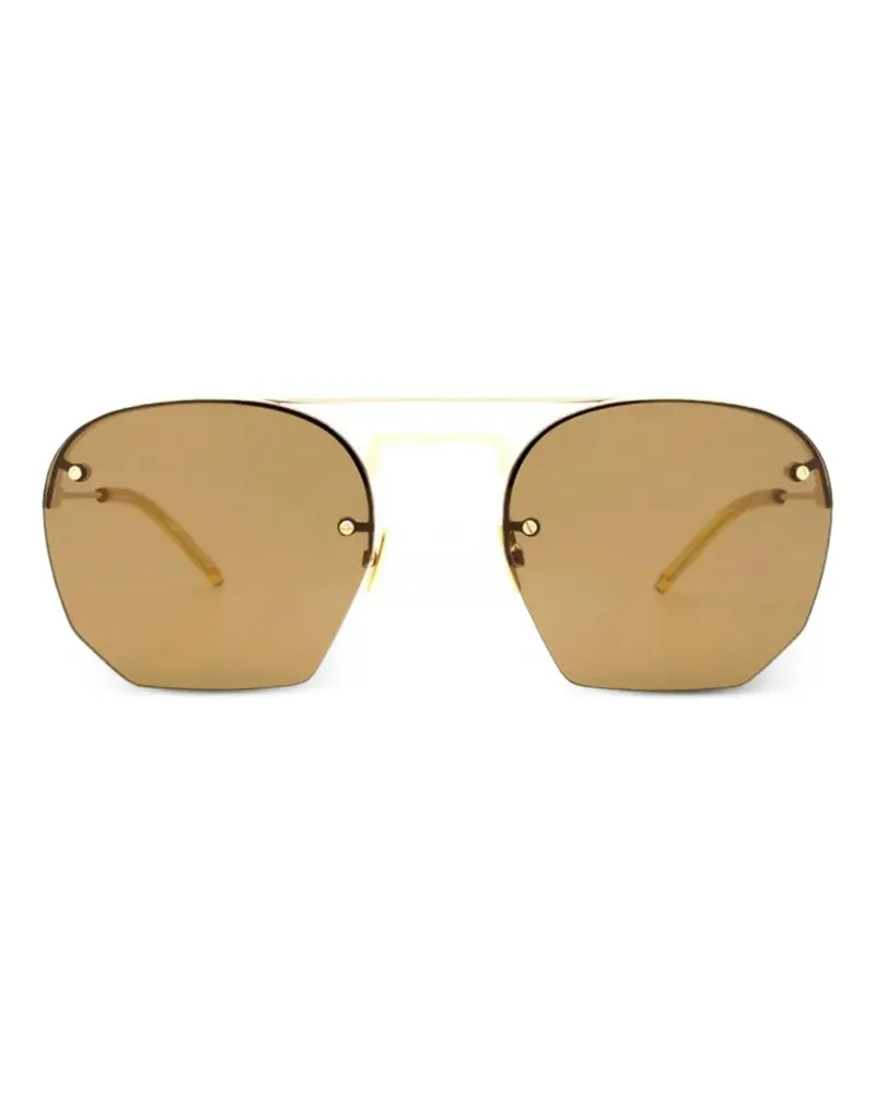 Saint Laurent geometric-frame sunglasses - Gold Gold