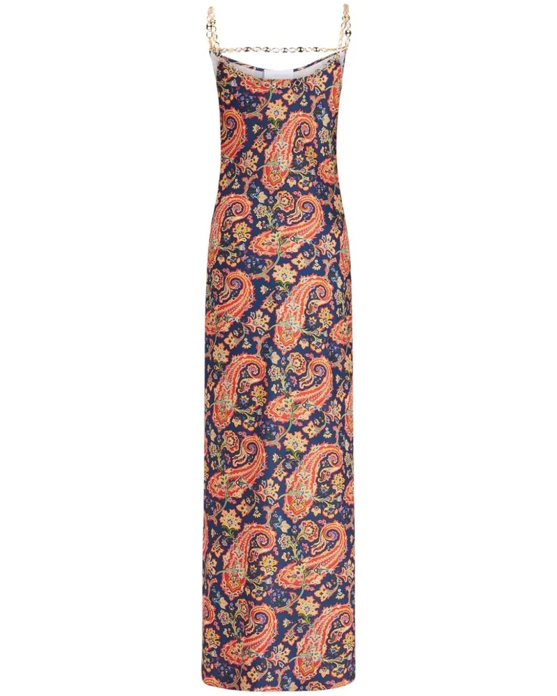 Paco Rabanne Paisley Nuisette Maxikleid - Blau Blau