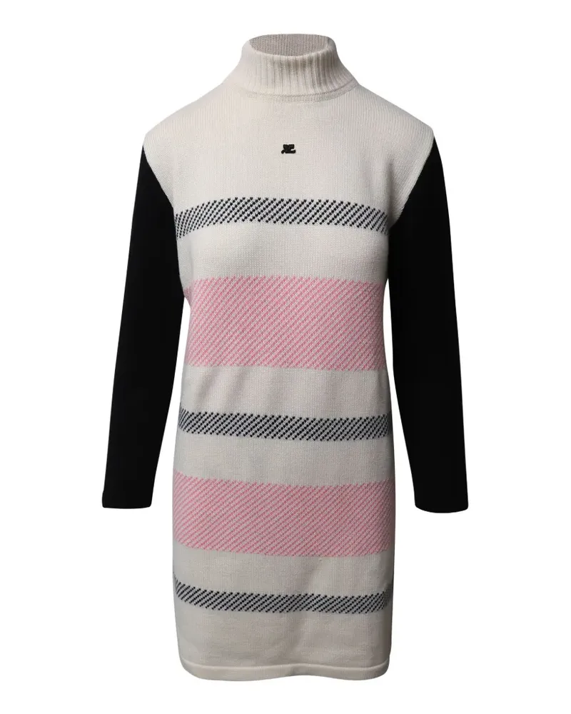 Courrèges Strickkleid mit Schottenkaro - Nude Nude