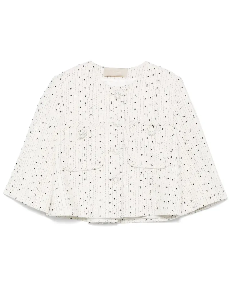 Elie Saab Gestreifte Jacke - Weiß Weiß