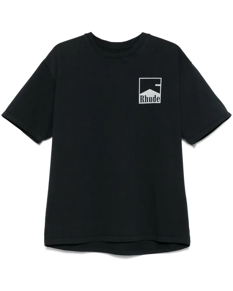 RHUDE T-Shirt mit Zickzackmuster - Schwarz Schwarz
