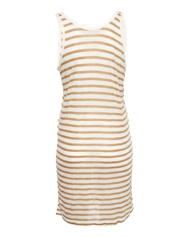 FourTwoFour on Fairfax striped sleeveless mini dress - Weiß Weiß