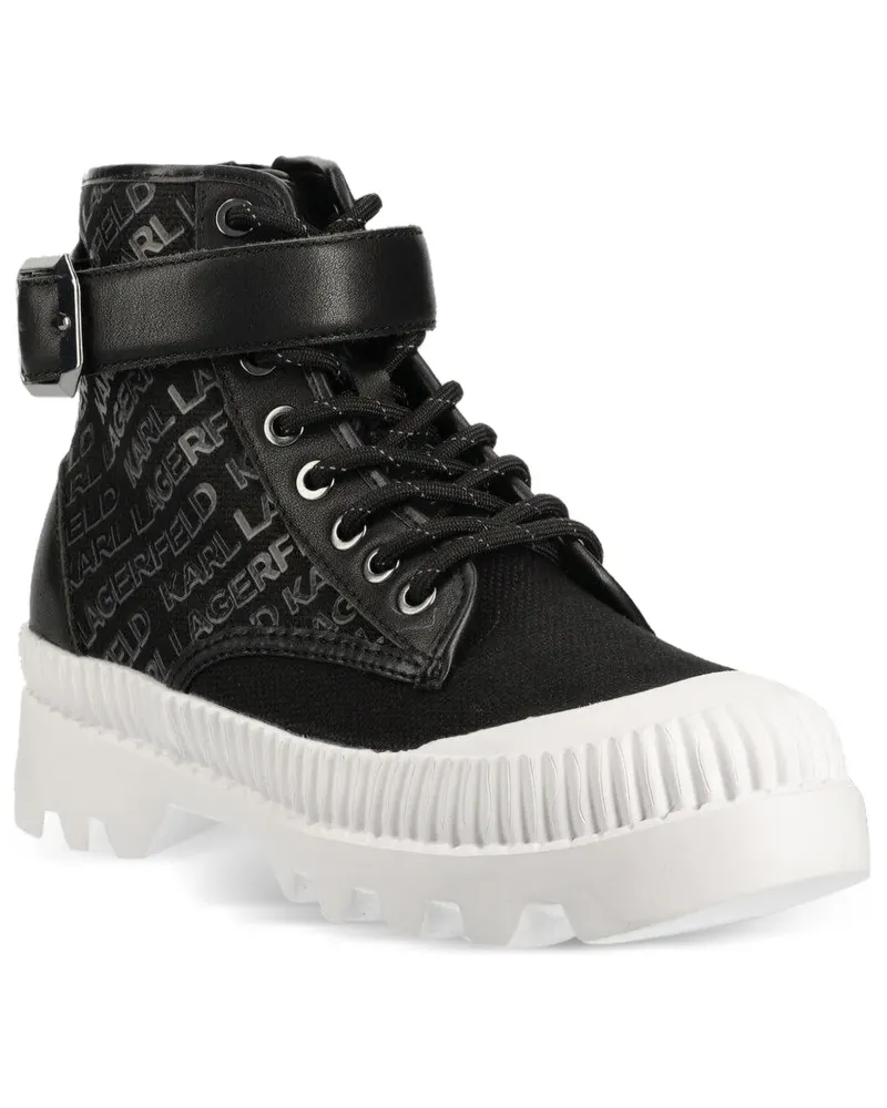 Karl Lagerfeld Bikerstiefel mit Logo-Print - Schwarz Schwarz