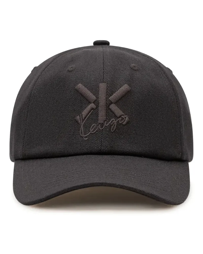 Kenzo Double K Baseballkappe mit Logo - Schwarz Schwarz