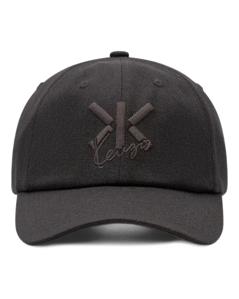 Kenzo Double K Baseballkappe mit Logo - Schwarz Schwarz