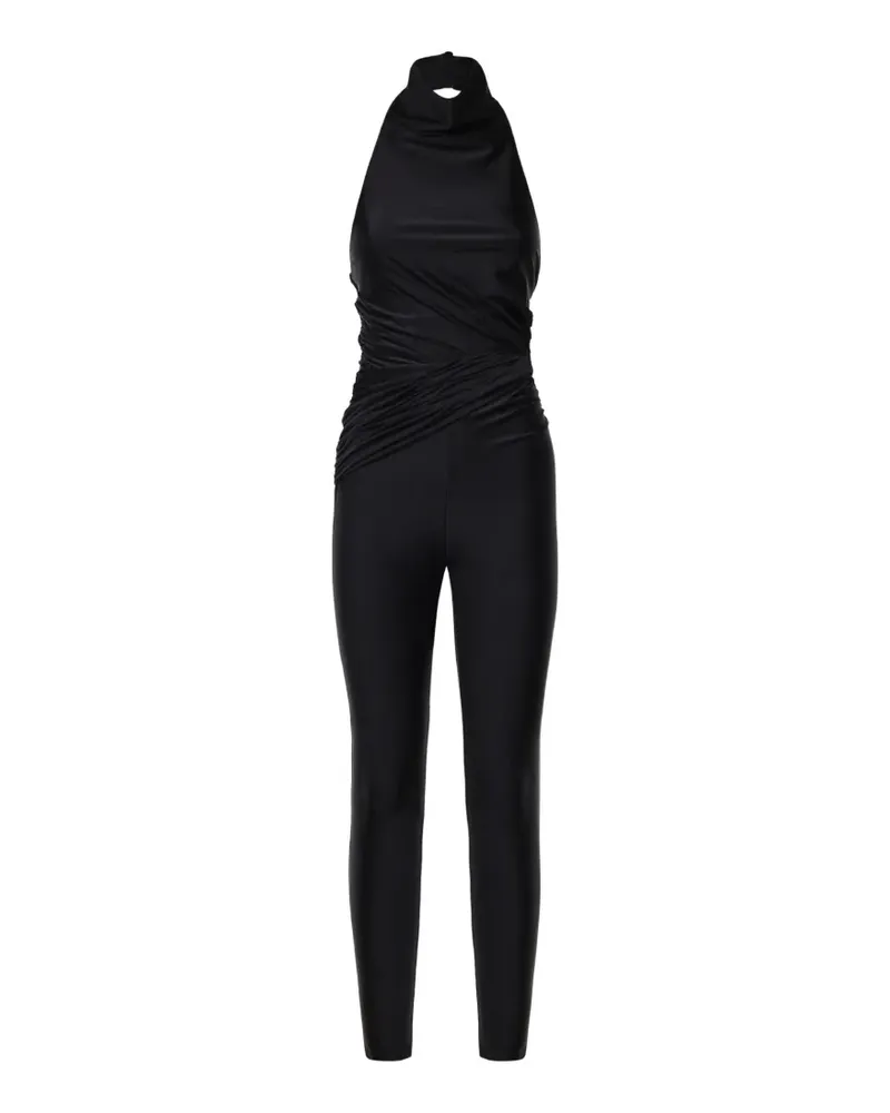 ANDAMANE Tatiana ruched halterneck jumpsuit - Schwarz Schwarz