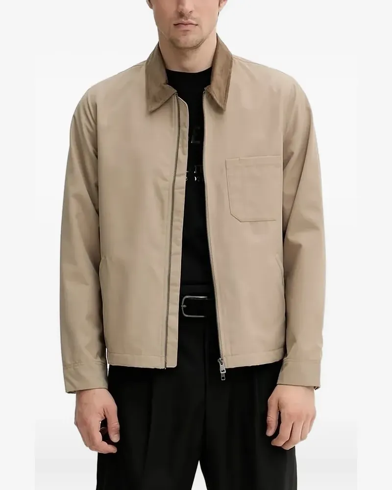 Samsøe & Samsøe Reißverschluss-Jacke mit Cordkragen - Braun Braun