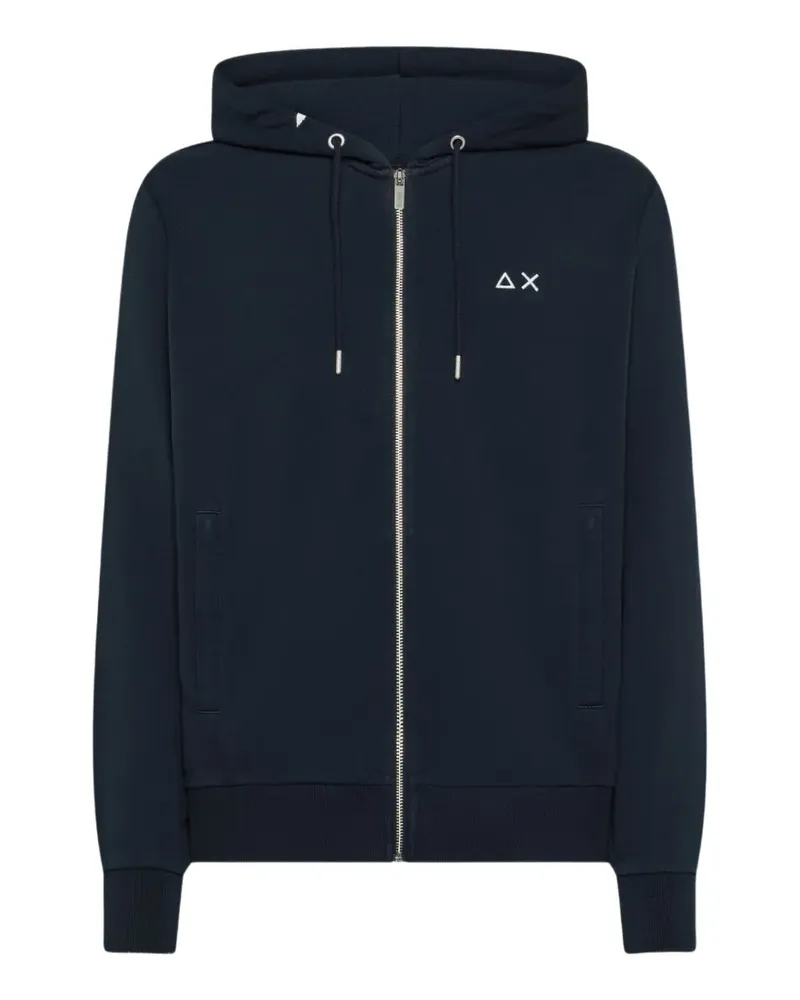 Sun68 logo-embroidery hoodie - Blau Blau