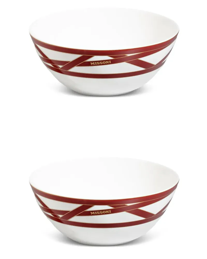 Missoni Home Schale mit Logo-Print - Weiß Weiß