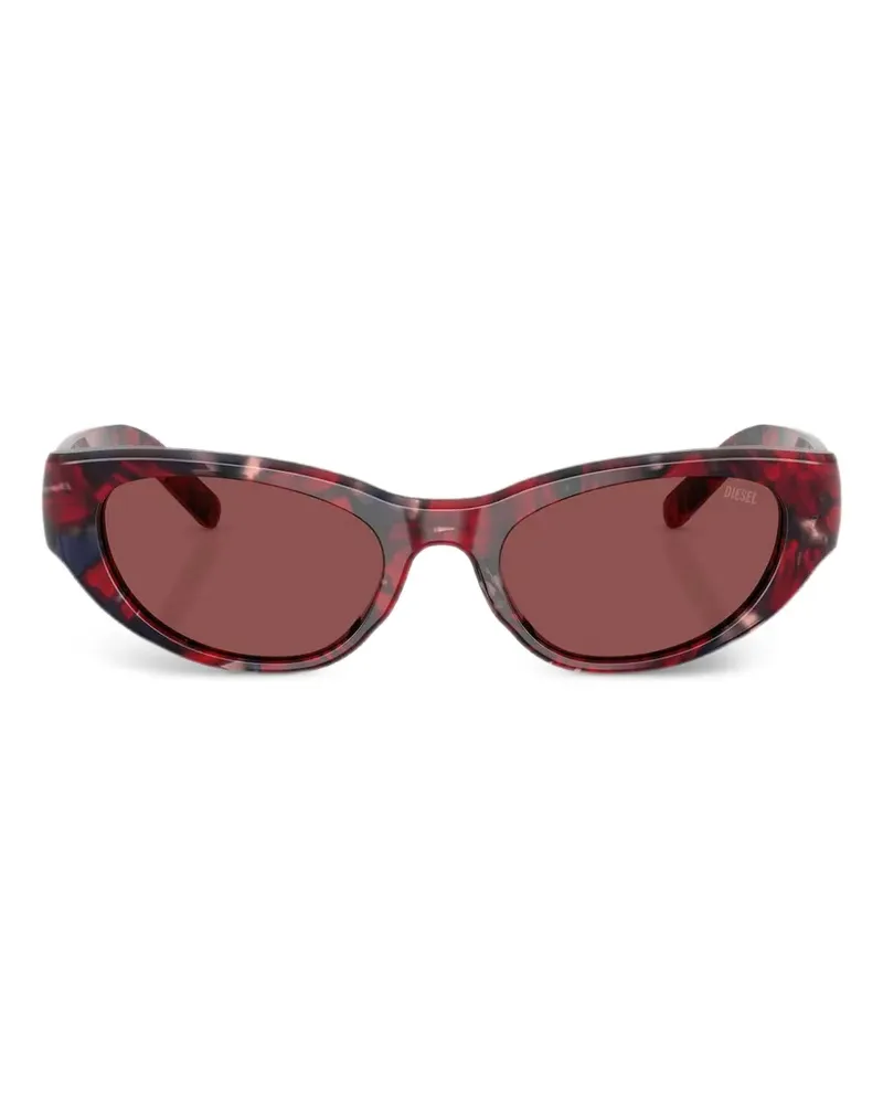Diesel Sonnenbrille mit Cat-Eye-Gestell - Rot Rot