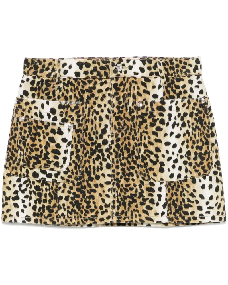 Blumarine Minirock mit Leoparden-Print - Schwarz Schwarz
