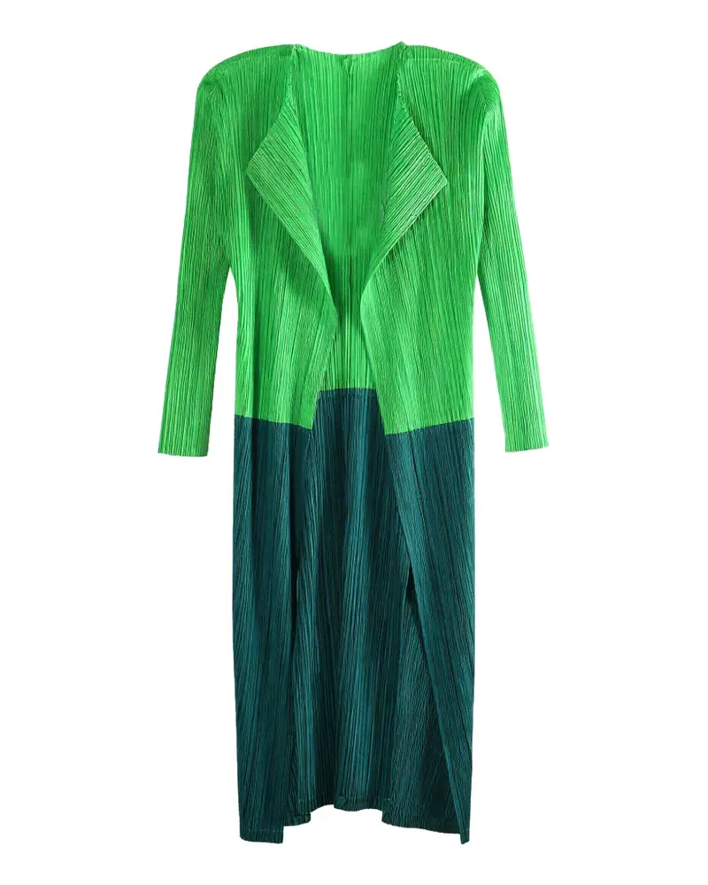 Issey Miyake Swing colour-block coat - Grün Grün