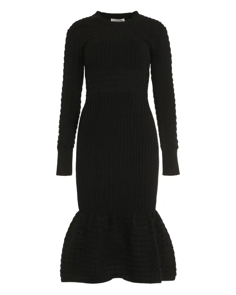 Alexander McQueen Gestricktes Mesh-Midikleid - Schwarz Schwarz