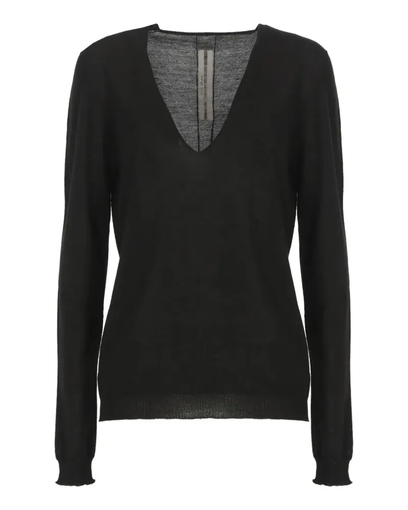 Rick Owens V-neck long-sleeved sweater - Schwarz Schwarz