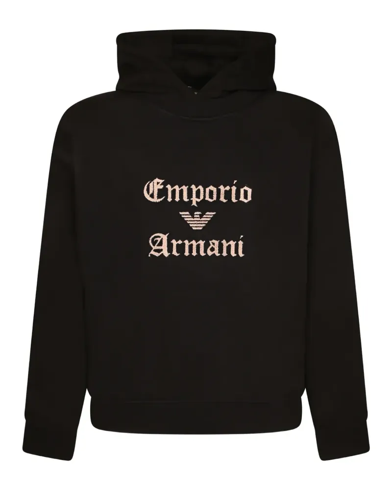 Emporio Armani Hoodie mit Logo-Print - Schwarz Schwarz