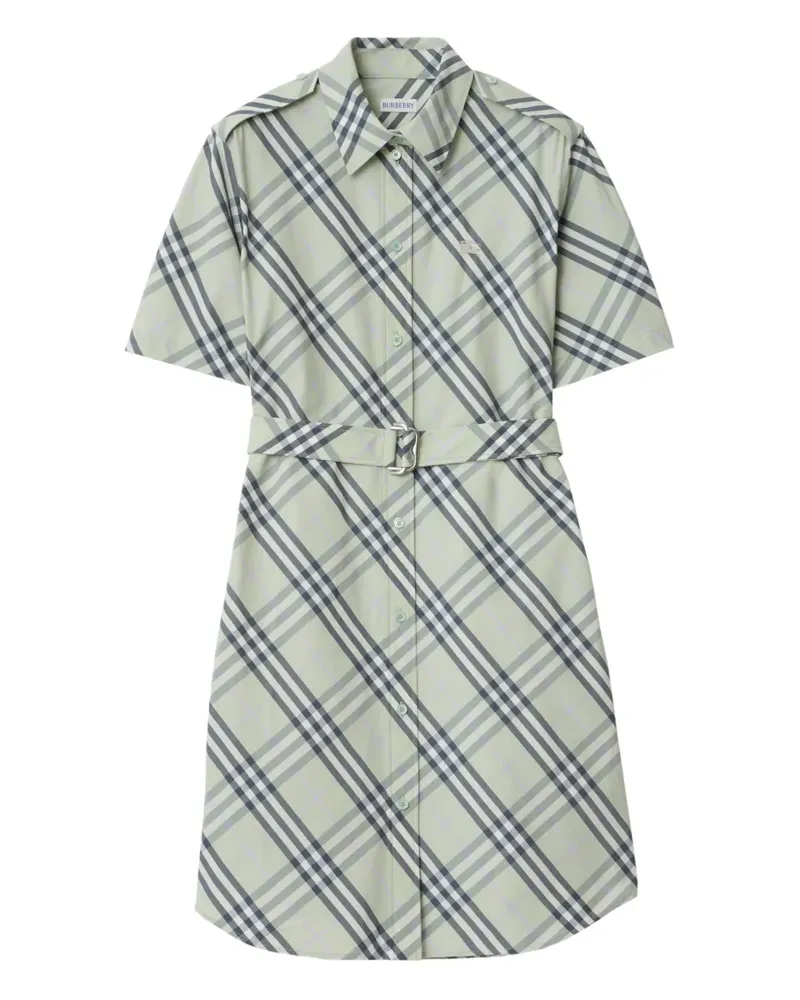 Burberry Kariertes Hemdkleid - Grün Grün