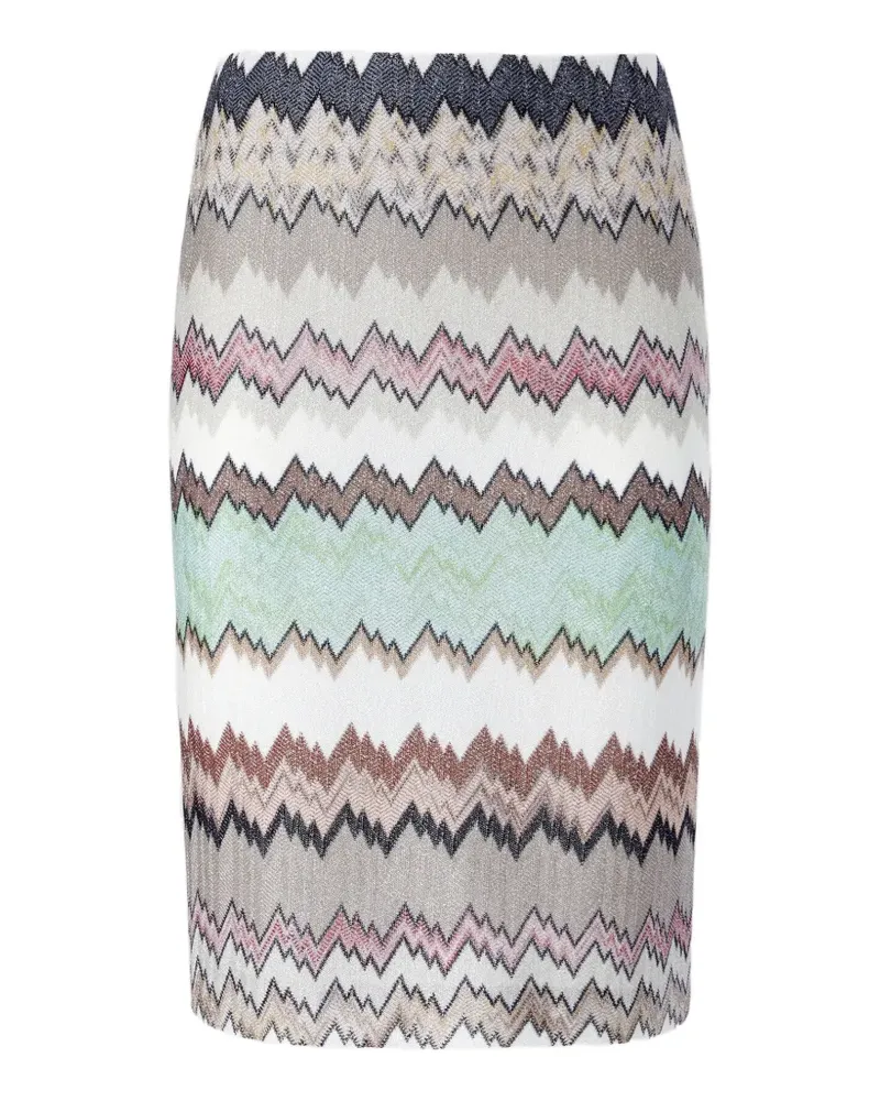 Missoni chevron slit midi skirt - Nude Nude