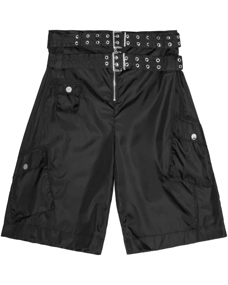 Ganni Shorts mit Gürtel - Schwarz Schwarz