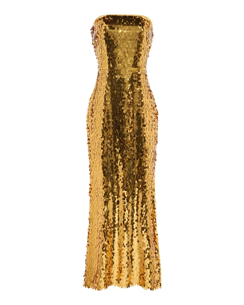 Simon Miller Sculpty strapless sequin-embellished dress - Gold Gold