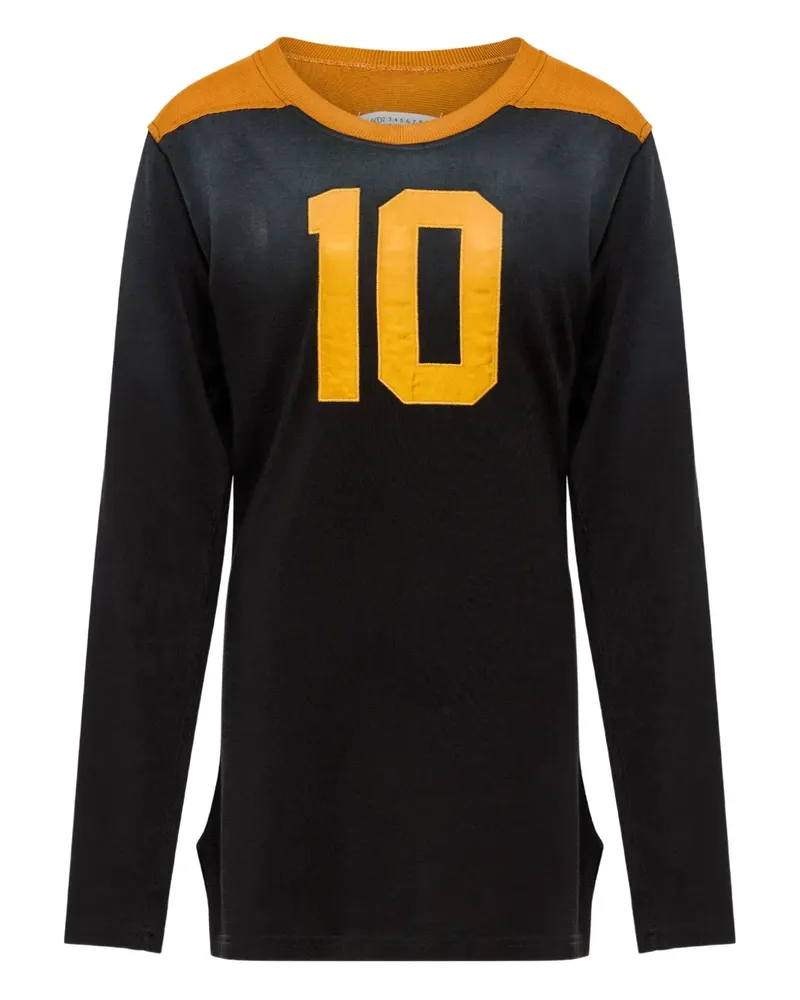 Maison Margiela Langarmshirt mit Kontrasteinsatz - Schwarz Schwarz
