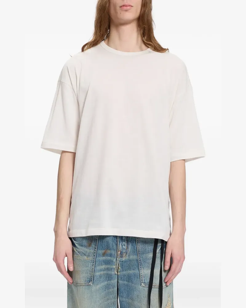 Ann Demeulemeester T-Shirt mit Text-Print - Weiß Weiß
