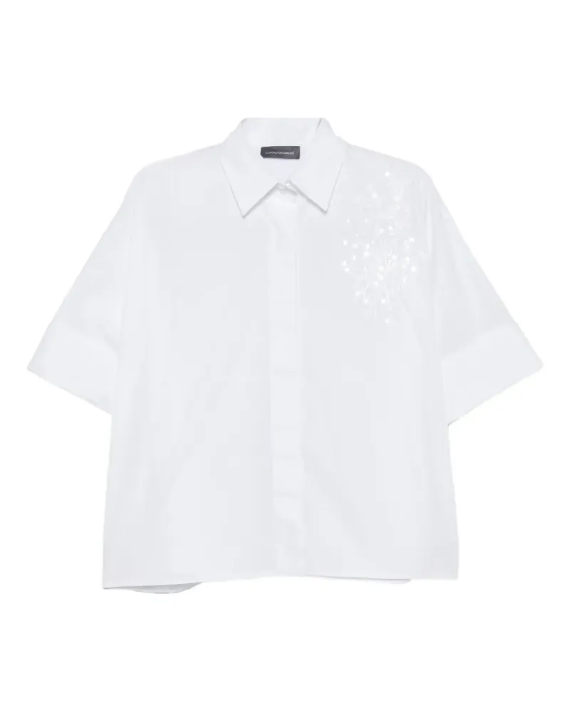 Lorena Antoniazzi sequin-embellished short-sleeve shirt - Weiß Weiß