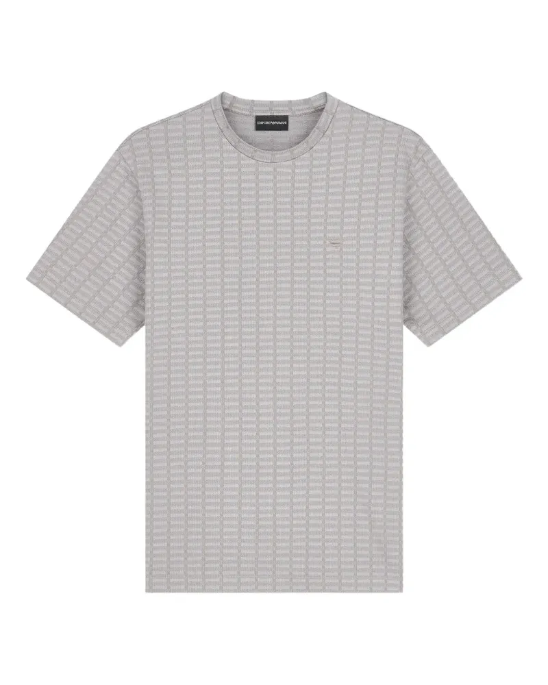 Emporio Armani T-Shirt mit Jacquard-Strick - Grau Grau