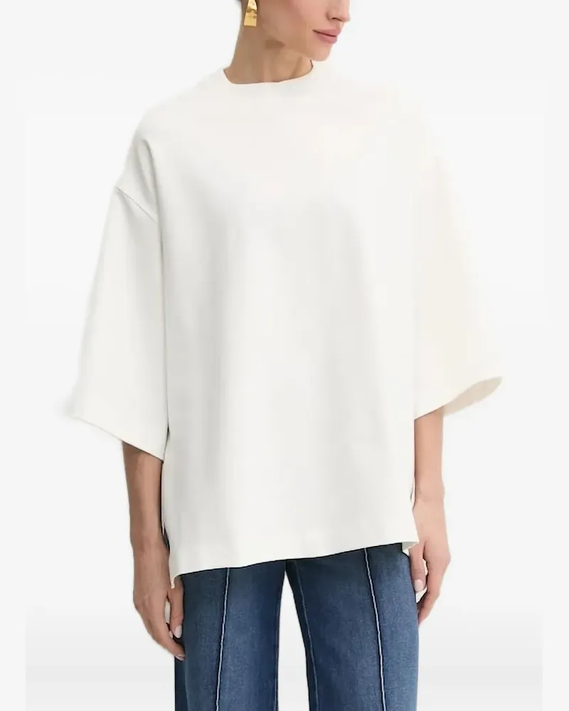 Liviana Conti Bluse mit rundem Ausschnitt - Weiß Weiß