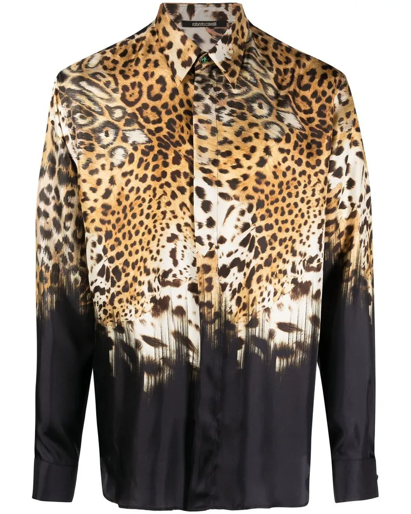 Roberto Cavalli Hemd mit Leoparden-Print - Nude Nude