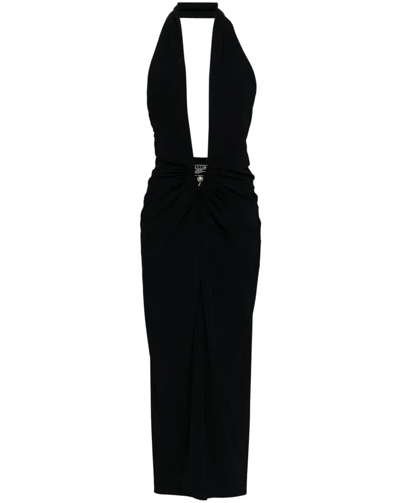 Christopher Esber Pierced Orbit Neckholder-Kleid mit Schlitz - Schwarz Schwarz