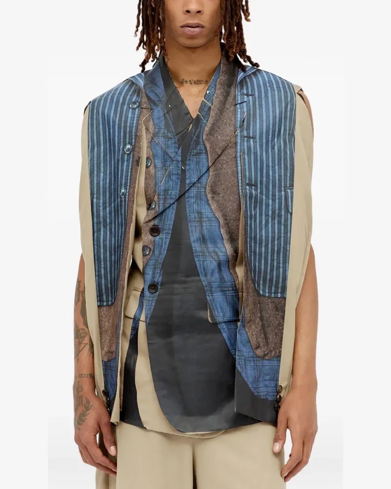 Comme des Garçons Ärmellose Hemdjacke - Nude Nude