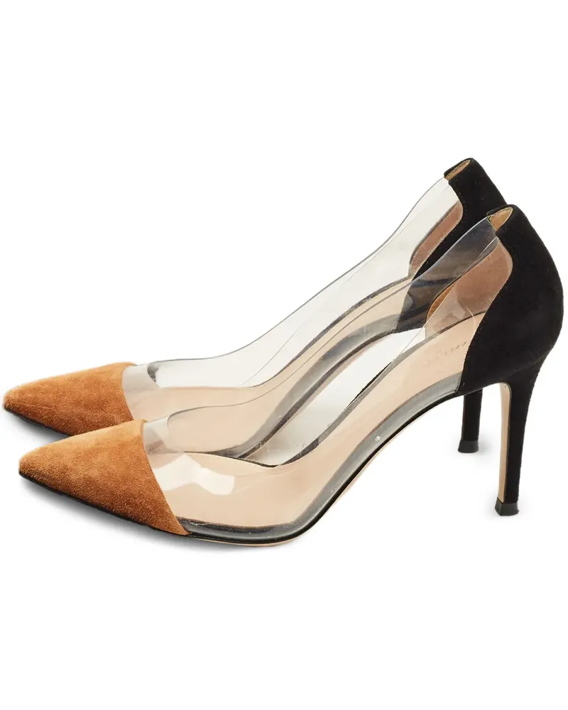 Gianvito Rossi Plexi Pumps mit Wildledereinsatz - Schwarz Schwarz