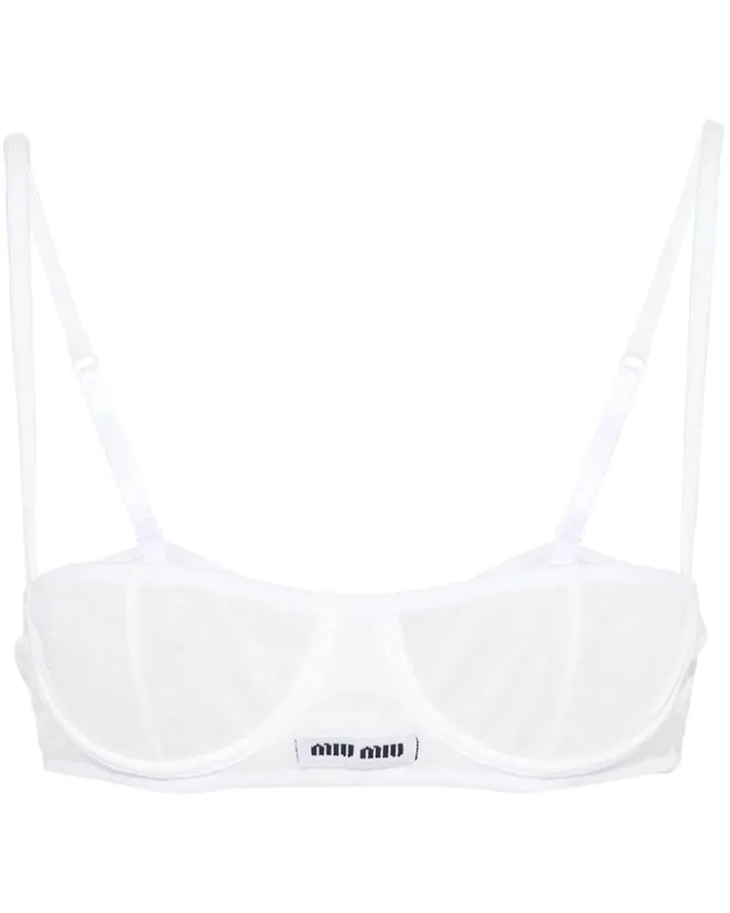 Miu Miu Gerippter BH - Weiß Weiß