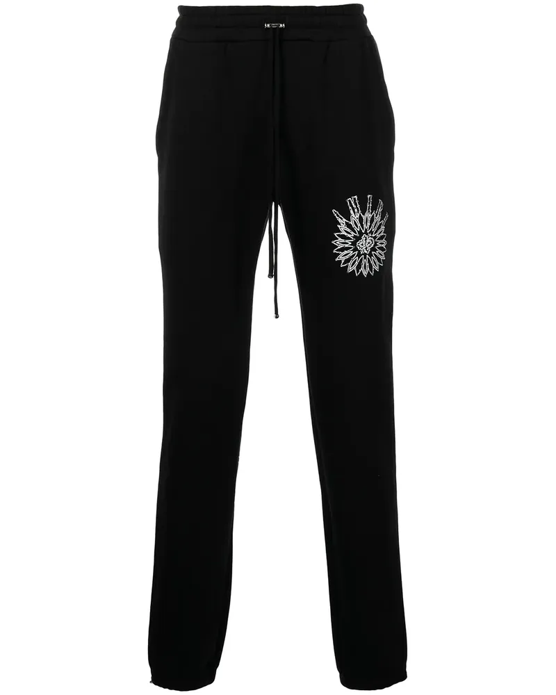 Amiri Schmale Jogginghose mit Logo - Schwarz Schwarz
