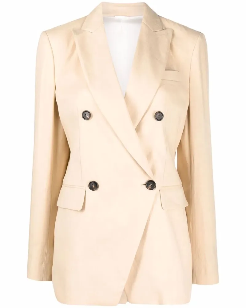 Brunello Cucinelli Doppelreihiger Blazer mit steigendem Revers - Gelb Gelb