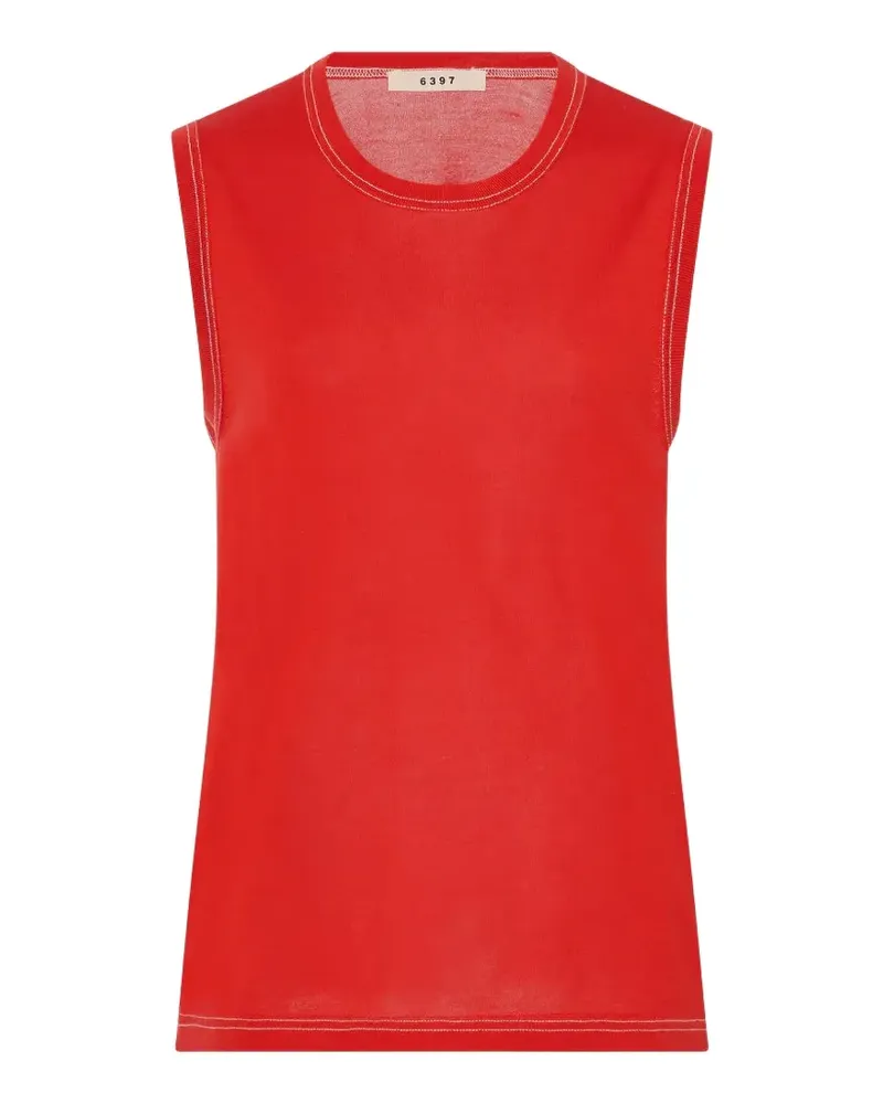 6397 Contrast crewneck top - Rot Rot