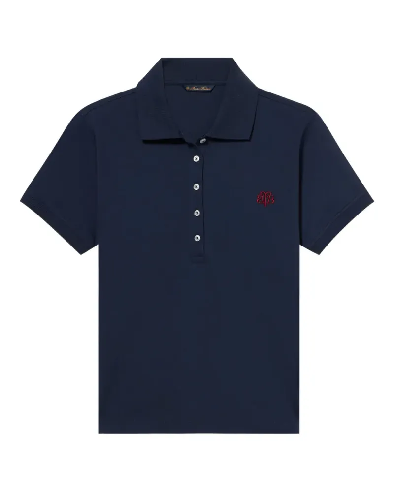 Brooks Brothers logo-embroidered piqué polo shirt - Blau Blau