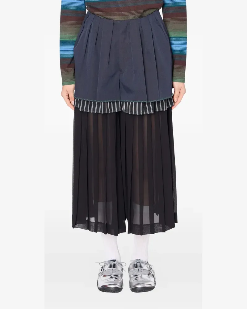 kolor pleated palazzo pants - Blau Blau