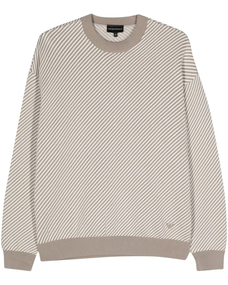 Emporio Armani Gerippter Pullover mit Streifen - Grau Grau