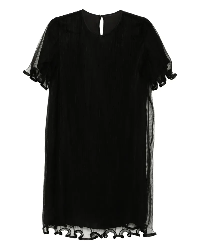 JNBY Kurzärmeliges Mesh-Kleid mit Falten - Schwarz Schwarz