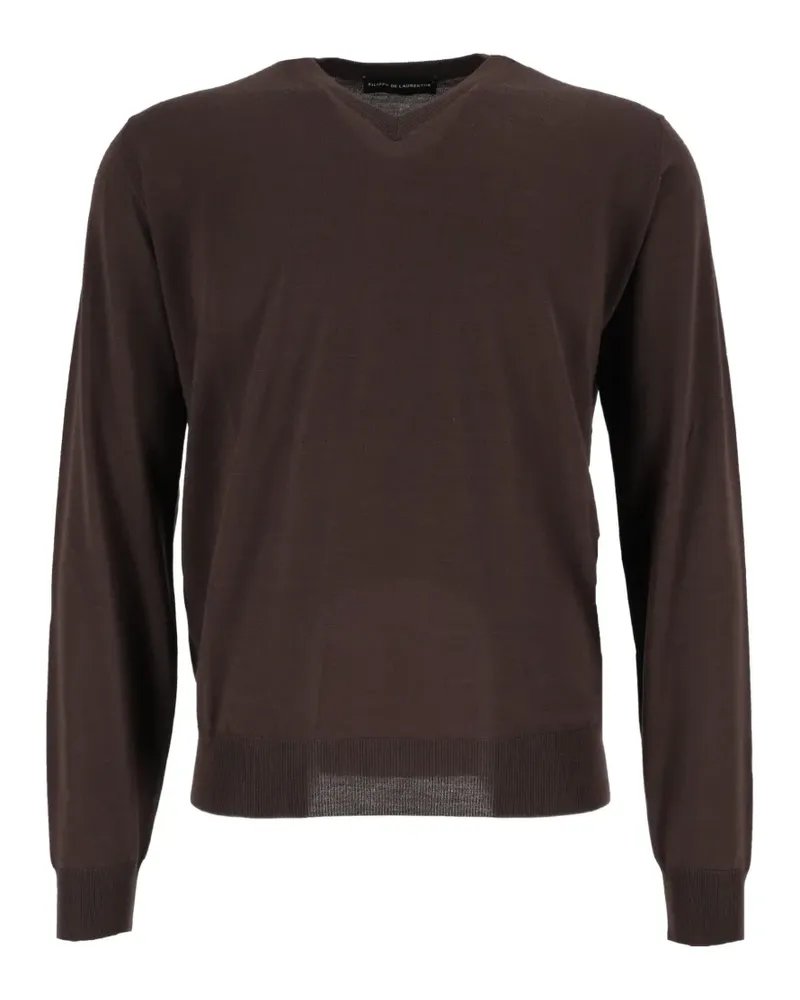 Filippo de Laurentiis Pullover mit V-Ausschnitt - Braun Braun