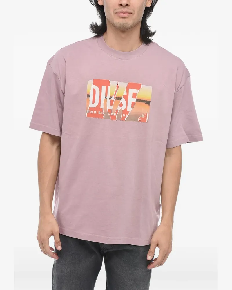 Diesel T-Shirt mit Logo-Print - Rosa Rosa